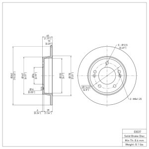 Hyundai Elantra Brake Rotor (1) - Rear - R1 Concepts - Plain - `11-`25